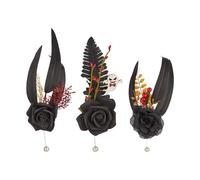 Aublinto Fleurs Chapeaux Clip Tea Party Corsage Épingle à Cheveux Pince à Cheveux Plume Fleur Épingle à Cheveux Papillon Fournitures de Bandeau Robe Ensemble de 3 Pièces Type D