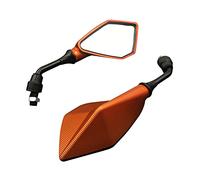 Aublinto Guidon rÉtroviseur moto,Rétroviseurs Latéraux Moto Universel Boitier plastique moto rÉtroviseur Modified Pentagonal Hardcore Rear View Mirror for Motorcycle Accessories,orange