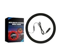 Aublinto Housse De Volant Chauffante,Couvercle De Volant Chauffant pour Voiture Housse De Volant Chauffante 12 V avec Allume-Cigare Volant Chauffant pour Voitures Vans Camions