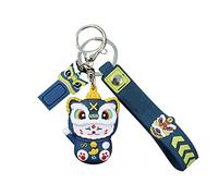 Aublinto Pendentif Dessin Animé Chat,Porte-Clés Chat Porte-Bonheur Porte Clef Personnalisé Porte-Clés Faisant Signe à Chat Charmes Porte-CléS Chat Porte-Bonheur pour La Danse du Lion