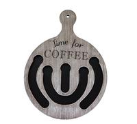 Aublinto Support Mural pour Dosettes de Café en Bois Rond - Organiseur Rotatif avec Poignée pour Capsules Expresso et Dolce Gusto