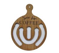 Aublinto Support Mural pour Dosettes de Café en Bois Rond - Organiseur Rotatif avec Poignée pour Capsules Expresso et Dolce Gusto