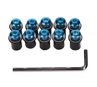 Aublinto Vis De Pare-Brise De Moto,Vis De Pare-Brises,Vis for Pare-Brise Fixation De Pare-Brise De Moto Vis De Pare-Brise Boulon Compatible H=on=da CBR 600 F4i Cbr1000rr Cb400 Vfr800 M5x16 5mm,Bleu