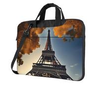 Aubnva Beau sac de travail léger et polyvalent imprimé Tour Eiffel Paris Sac de travail élégant et fonctionnel pour ordinateur portable femme homme, Noir , 13 inch