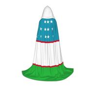 Aubnva Cape à capuche unisexe avec drapeau de la République d'Ouzbékistan pour Halloween, cosplay, carnaval