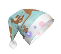 Aubnva Chapeau de Noël amusant pour kangourou imprimé zoo pour hommes et femmes, accessoire de Noël lumineux pour rassemblements et célébrations