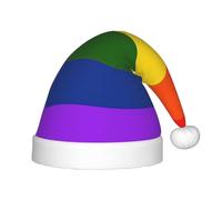 Aubnva Chapeau de Noël imprimé drapeau arc-en-ciel pour enfants, chapeau de Noël, accessoire de fête du Nouvel An