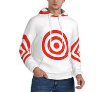 Aubnva Design Target Print Mode Léger Hommes Pull à Capuche pour Hiver Automne Printemps Casual Home Wear, Noir , XS