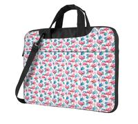 Aubnva Flamingo Bird Green Plant Leaf Print Sac de travail de bureau léger et polyvalent Sac de travail élégant et fonctionnel pour ordinateur portable Femme Homme, Noir , 14 inch