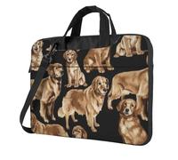 Aubnva Golden Retrievers Sac de travail léger et polyvalent avec imprimé pour ordinateur portable pour homme et femme, Noir , 14 inch