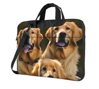 Aubnva Golden Retrievers Sac de travail léger et polyvalent avec imprimé pour ordinateur portable pour homme et femme, Noir , 13 inch