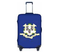 Aubnva Housse de bagage de voyage lavable avec drapeau de l'État du Connecticut - Protection personnalisée pour les affaires et les loisirs, blanc, M