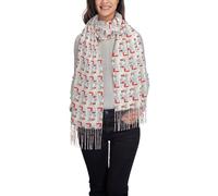 Aubnva I Love London Écharpe élégante à franges pour femme avec imprimé hiver automne châle chaud et doux tendance