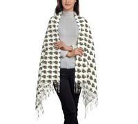 Aubnva Intelligence Artificielle Cerveau Imprimé Hiver Automne Élégant Frange Écharpe pour Femme Chaud Doux Châle Wrap Tendance