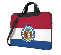 Aubnva Missouri State Sac de travail léger et polyvalent pour ordinateur portable pour homme et femme Motif drapeau de l'État du Missouri, Noir , 13 inch