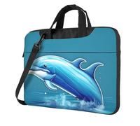 Aubnva Sac de travail léger et polyvalent avec imprimé dauphin hors de l'eau, sac de travail élégant et fonctionnel pour ordinateur portable pour homme et femme, Noir , 15.6 inch