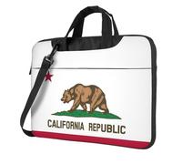Aubnva Sac de travail léger et polyvalent avec imprimé drapeau de l'État de Californie, sac de travail élégant et fonctionnel pour ordinateur portable femme homme, Noir , 14 inch