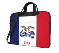 Aubnva Sac de travail léger et polyvalent avec imprimé drapeau de l'État de l'Iowa, sac de travail élégant et fonctionnel pour ordinateur portable pour homme et femme, Noir , 15.6 inch