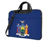 Aubnva Sac de travail léger et polyvalent avec imprimé drapeau de l'État de New York - Sac de travail élégant et fonctionnel pour ordinateur portable pour homme et femme, Noir , 14 inch