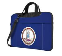 Aubnva Sac de travail léger et polyvalent avec imprimé drapeau de l'État de Virginie - Sac de travail élégant et fonctionnel pour ordinateur portable - Pour homme et femme, Noir , 14 inch