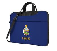 Aubnva Sac de travail léger et polyvalent avec imprimé drapeau de l'État du Kansas, sac de travail élégant et fonctionnel pour ordinateur portable pour homme et femme, Noir , 14 inch