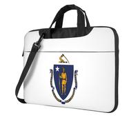 Aubnva Sac de travail léger et polyvalent avec imprimé drapeau de l'État du Massachusetts - Sac de travail élégant et fonctionnel pour ordinateur portable - Pour homme et femme, Noir , 14 inch