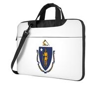 Aubnva Sac de travail léger et polyvalent avec imprimé drapeau de l'État du Massachusetts - Sac de travail élégant et fonctionnel pour ordinateur portable - Pour homme et femme, Noir , 15.6 inch