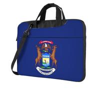 Aubnva Sac de travail léger et polyvalent avec imprimé drapeau de l'État du Michigan - Sac de travail élégant et fonctionnel pour ordinateur portable pour homme et femme, Noir , 14 inch