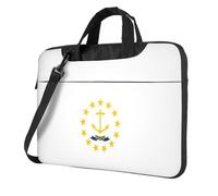 Aubnva Sac de travail léger et polyvalent avec imprimé drapeau de l'État du Rhode Island, sac de travail élégant et fonctionnel pour ordinateur portable pour homme et femme, Noir , 14 inch