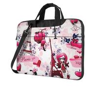 Aubnva Sac de travail léger et polyvalent avec imprimé Tour Eiffel Paris pour ordinateur portable pour homme et femme, Noir , 13 inch