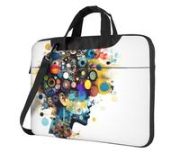 Aubnva Sac de travail léger et polyvalent avec intelligence artificielle, motif cerveau, élégant et fonctionnel pour ordinateur portable pour homme et femme, Noir , 14 inch
