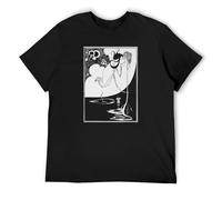 Aubrey Beardsley The Climax Illustration Oscar Wilde Fine Art Men's T-Shirt Unisex Black Cotton Hip Hop Print Tee Shirts XXL
