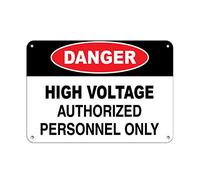 Aubrey Hammond Panneau d'avertissement en aluminium - Danger High Voltage Authorized Personnel Only Hazard Labels 30,5 x 20,3 cm