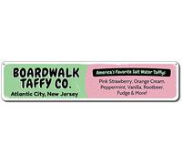 Aubrey Hammond Panneau Taffy - Panneau personnalisé Boardwalk Salt Water Taffy Company en métal et aluminium - 10 x 40 cm