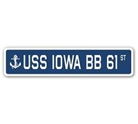 Aubrey Hammond Plaque décorative en métal avec dictons USS Iowa Bb 61 - 10 x 40 cm