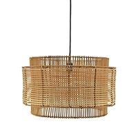 AUBRY GASPARD - Abat-Jour à Suspendre en Rotin Naturel - Structure Métal - Ø 50 cm - Hauteur 30 cm - Élégant pour Décoration Intérieure - Vendu sans Équipement Électrique - Poids 2 kg