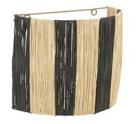 AUBRY GASPARD - Applique Murale en Raphia - Rayée Naturelle et Noir - 22 x 26 x 13 cm - Fabrication Artisanale - Poids 0.31 kg - Équipement Électrique Non Fourni