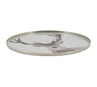 AUBRY GASPARD - Assiette Cerf en Aluminium et Résine - Polyvalente Vide-Poche, Assiette de Présentation ou Décoration - Élégant Motif de Cerf - Parfaite pour Arts de la Table et Décoration Intérieure