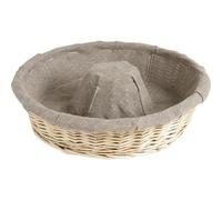 AUBRY GASPARD - Banneton Couronne Entoilé en Osier Blanc Ø32 H9 - Doublé 100% Lin - Idéal pour Pains Ronds - Circulation d'air Optimale - Entretien Facile - Blanc - 32 cm