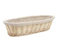 AUBRY GASPARD - Banneton en Osier Blanc 40X13X8 cm - Doublé 100% Jute - Idéal pour La Fermentation du Pain - Design Naturel et Élégant - Couleur Osier Blanc - Taille 40X13X8 cm