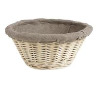 AUBRY GASPARD - Banneton Entoilé en Osier Blanc Ø24 H11 - Doublé 100% Lin - Idéal pour Pain Maison - Circulation d'air Optimale - Surface Anti-Adhésive - Durable - Blanc - 24 cm