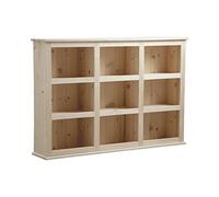AUBRY GASPARD - Bibliothèque Bois Brut 9 Cases - Epicéa Finition Brute - Dimensions L130xH90xP26 cm - Cases L36xH26xP21.6 cm - Livrée Montée - Design Épuré et Naturel