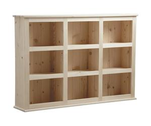 AUBRY GASPARD - Bibliothèque Bois Brut 9 Cases - Epicéa Finition Brute - Dimensions L130xH90xP26 cm - Cases L36xH26xP21.6 cm - Livrée Montée - Design Épuré et Naturel