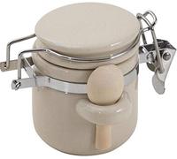 AUBRY GASPARD - Bocal Céramique avec Cuillère en Bois - Ø 5 cm - Hauteur 6.5 cm - Idéal pour Conservation des Épices et Condiments - Pratique et Élégant pour Cuisine et Table