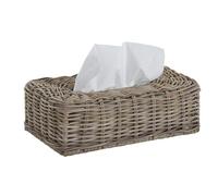 AUBRY GASPARD - Boite à Mouchoirs en Rotin Gris - Métal - Longueur 27 cm - Profondeur 15 cm - Hauteur 9 cm - Design Intemporel - Vendue sans Mouchoir - Idéale pour Décoration Maison - Poids 1 kg