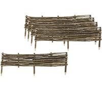 AUBRY GASPARD - Bordure en Noisetier 100 cm - Lot de 5 - Hauteur Totale 36 cm - Hauteur Bordure 20 cm - Finition Naturelle - À Planter - pour Jardin et Allées - Usage Extérieur - Solide et