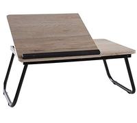 AUBRY GASPARD - Bureau Pliant Bois et Métal Noir - Plateau Inclinable - 55 x 32 x 24 cm - Poids 0,75 kg - Idéal Ordinateur ou Petit-Déjeuner - Compact et Pratique