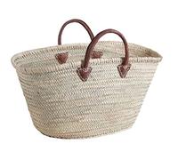 AUBRY GASPARD Cabas en Palmier poignées en Cuir