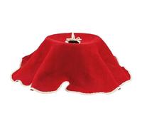 AUBRY GASPARD - Cache-Pied de Sapin en Jute Rouge - Ø 120 cm - Décoration de Noël Traditionnelle - Finition Liseré Blanc - S Attache avec des Noeuds - Idéal pour Sublimer et Cacher la Base du Sapin