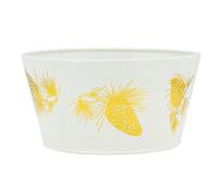 AUBRY GASPARD - Cache-Pot en Métal Crème Décor Pommes De Pin Ø20-15 H10 - Élégant et Durable - Parfait pour Plantes D'Intérieur - Style Rustique À Moderne - Naturel - 20 cm - Crème